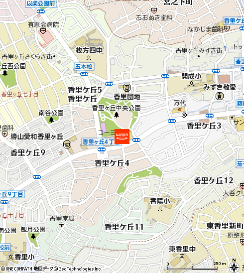 KOHYO香里ヶ丘店付近の地図